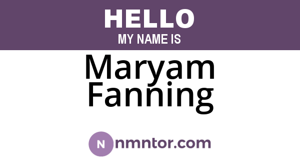 Maryam Fanning