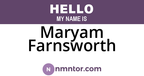 Maryam Farnsworth