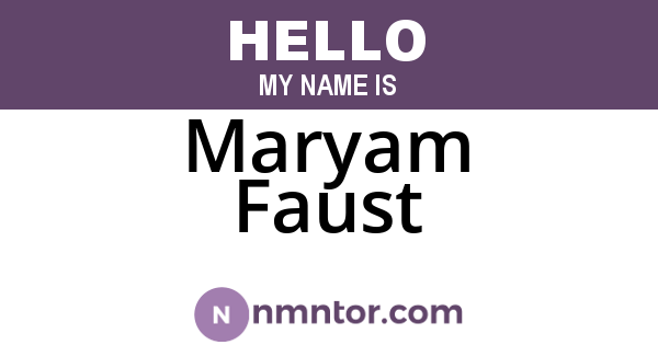 Maryam Faust