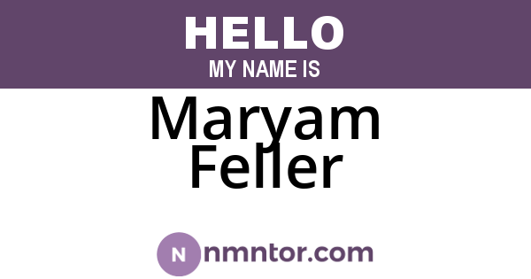 Maryam Feller