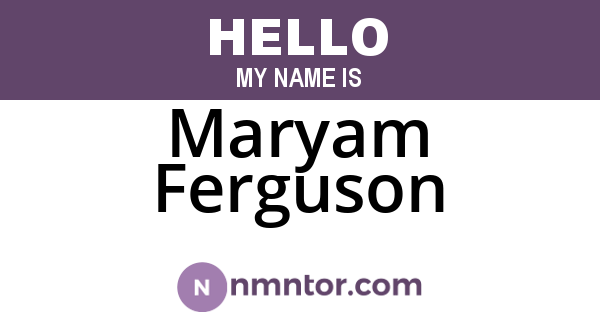 Maryam Ferguson