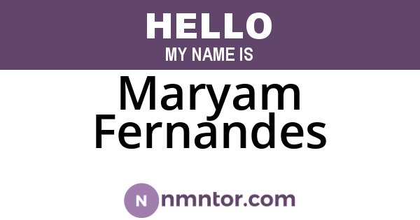 Maryam Fernandes