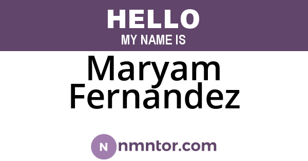 Maryam Fernandez