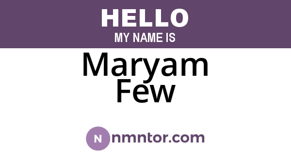 Maryam Few