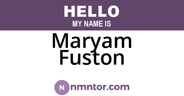 Maryam Fuston
