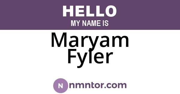 Maryam Fyler