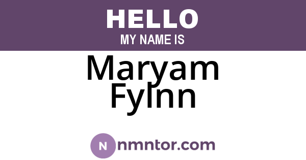 Maryam Fylnn