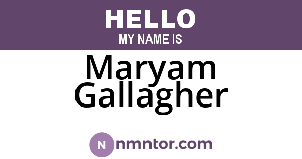 Maryam Gallagher