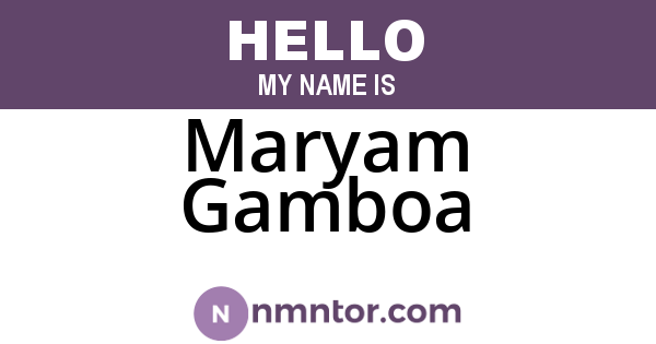 Maryam Gamboa