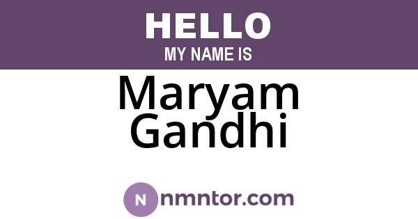 Maryam Gandhi