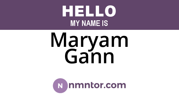 Maryam Gann
