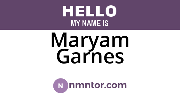 Maryam Garnes