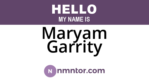 Maryam Garrity