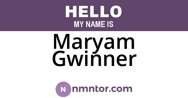 Maryam Gwinner
