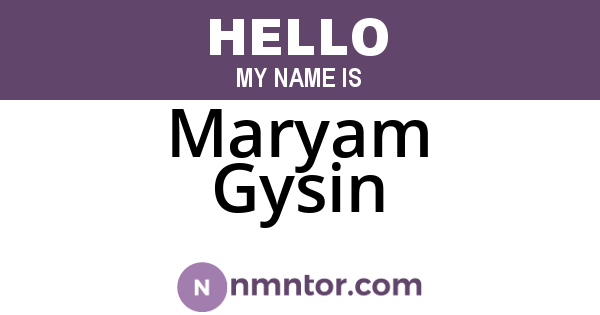 Maryam Gysin