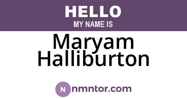 Maryam Halliburton