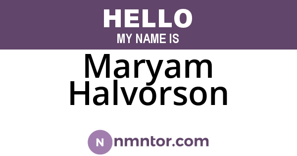 Maryam Halvorson