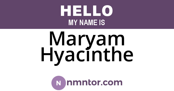 Maryam Hyacinthe