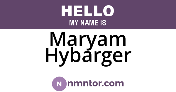 Maryam Hybarger