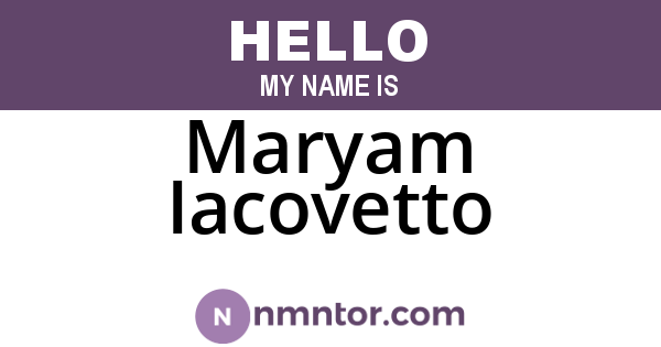Maryam Iacovetto