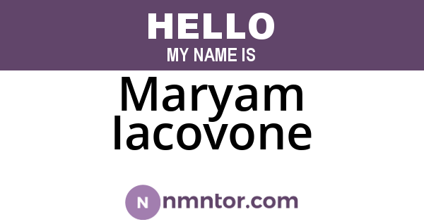 Maryam Iacovone