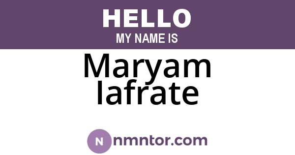 Maryam Iafrate