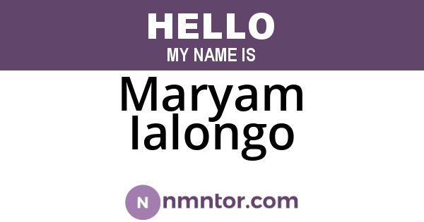 Maryam Ialongo