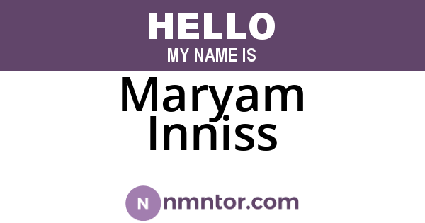 Maryam Inniss