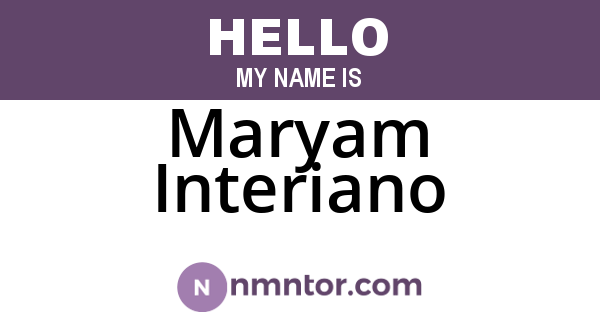 Maryam Interiano