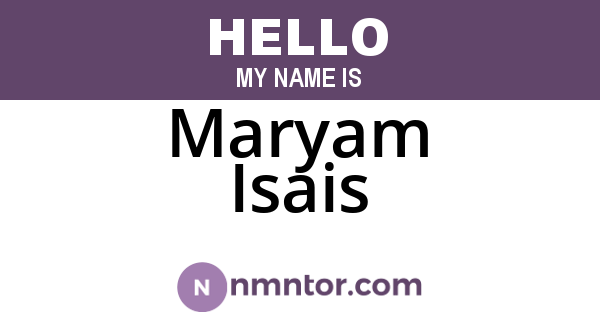 Maryam Isais