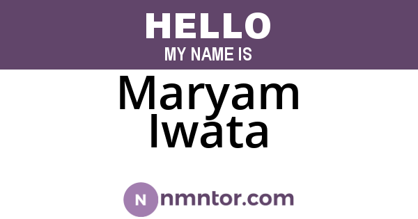 Maryam Iwata