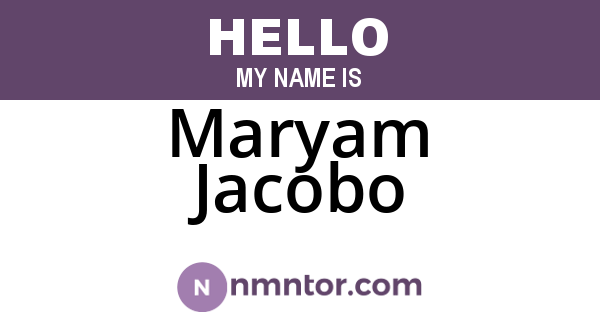 Maryam Jacobo