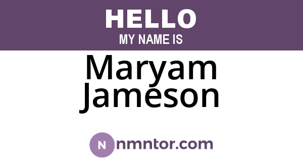 Maryam Jameson
