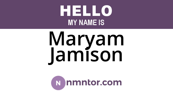 Maryam Jamison