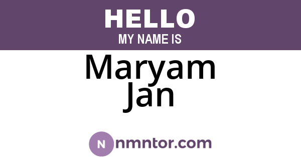 Maryam Jan