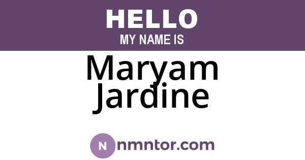 Maryam Jardine