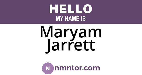 Maryam Jarrett