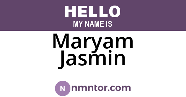 Maryam Jasmin