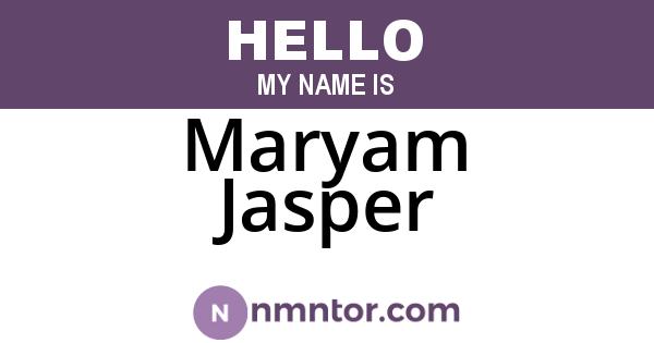 Maryam Jasper