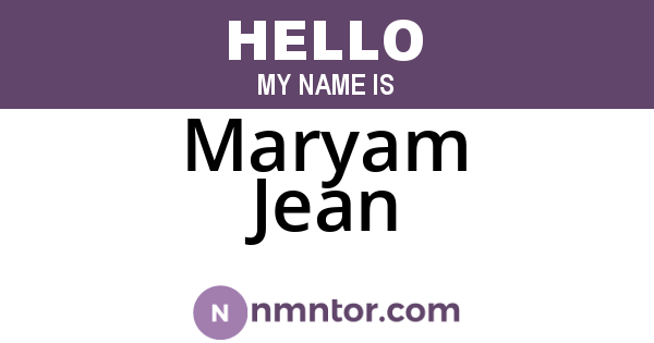 Maryam Jean