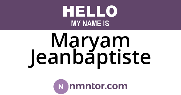 Maryam Jeanbaptiste