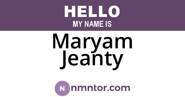 Maryam Jeanty