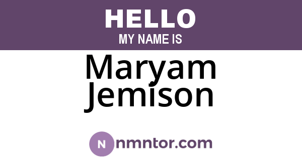 Maryam Jemison