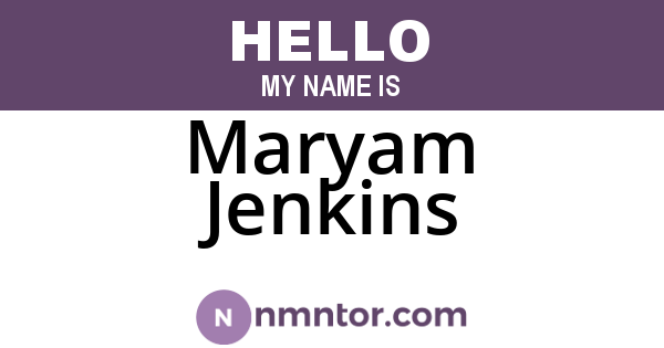 Maryam Jenkins