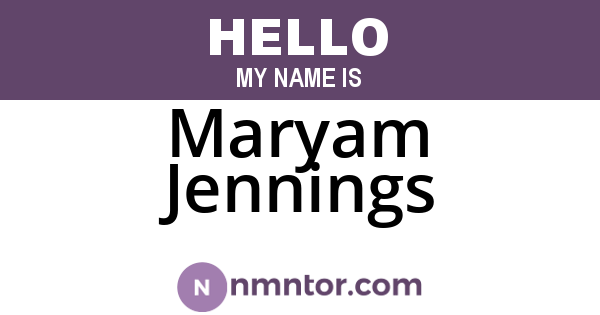 Maryam Jennings