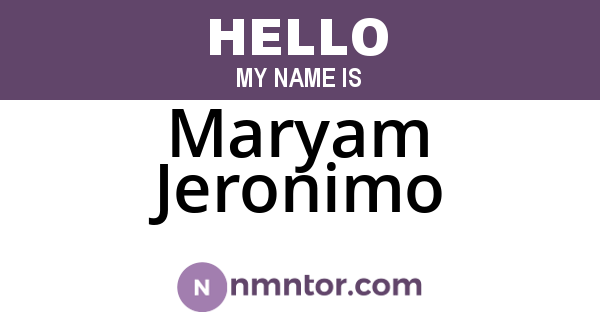 Maryam Jeronimo