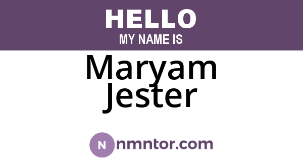 Maryam Jester