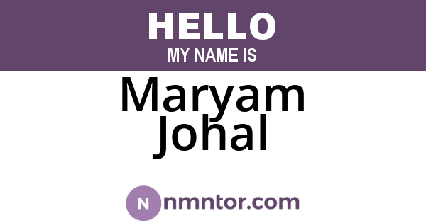Maryam Johal