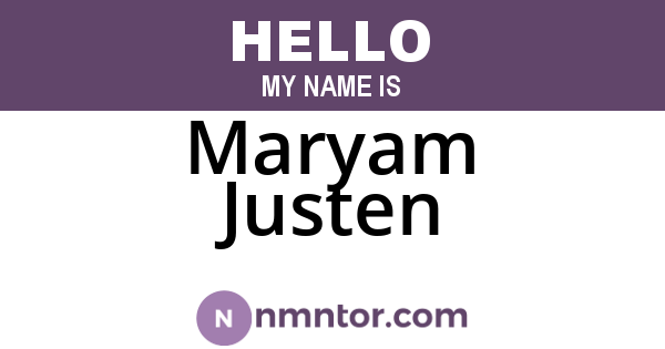 Maryam Justen