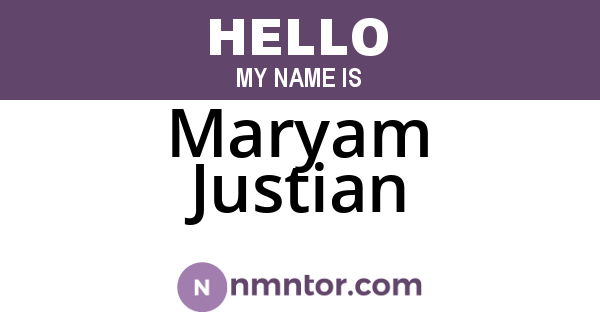 Maryam Justian